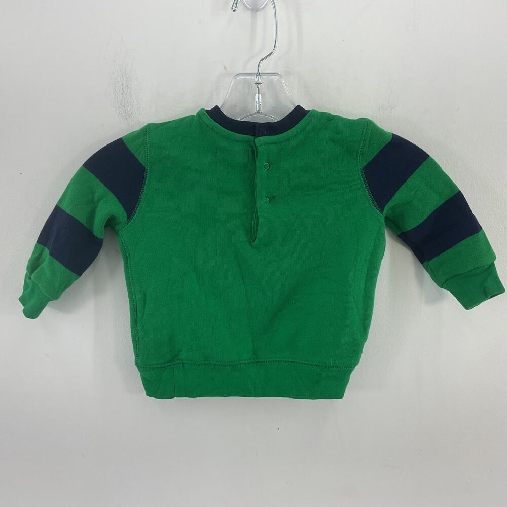 Ralph Lauren Boys Green Navy Stripe Teddy Bear Top Size 12M Cotton/Poly Blend - Picture 2 of 4
